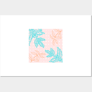 tropical leaves pattern Posters and Art